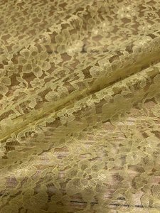 (image for) 60" Yellow Raschel Lace Fabric By The Yard