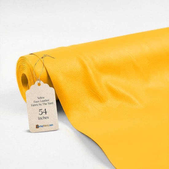 (image for) 54" Yellow Leather-like Upholstery Vinyl - 30 Yard Roll