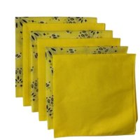 (image for) USA Made Paisley & Solid Yellow Bandanas 6 Pk 22" 100% Cotton