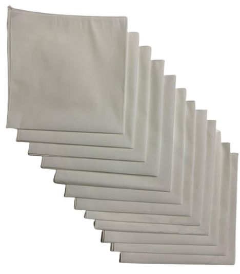 Made in the USA Solid White Bandanas 12 Pk, 22" x 22"