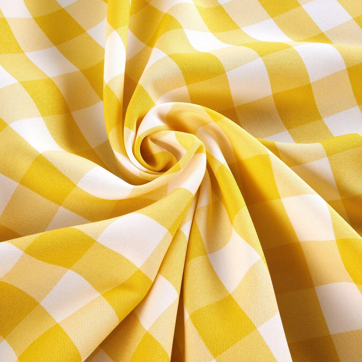 60" Yellow Gingham 1" Check Fabric 100 Yard Roll (Free Shipping)