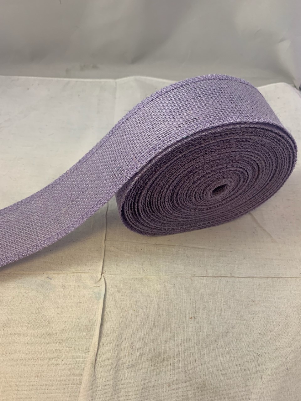 2" Violet Burlap Ribbon - 10 Yards (Serged) Made in USA - Click Image to Close