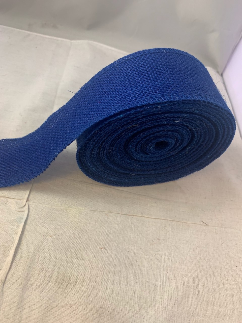 2" Royal Blue Burlap Ribbon - 10 Yards (Serged) Made in USA - Click Image to Close