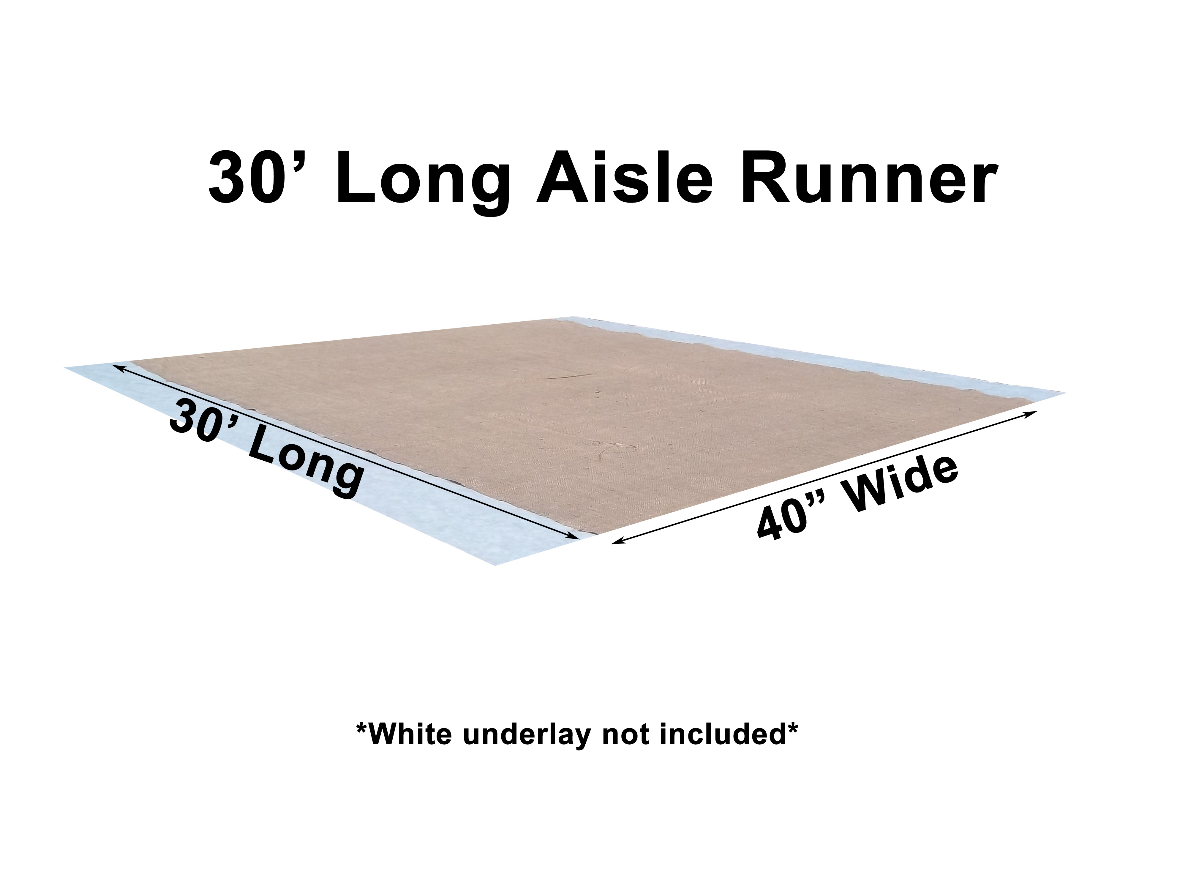 40" Inch Width Burlap Aisle Runner - 30 Feet