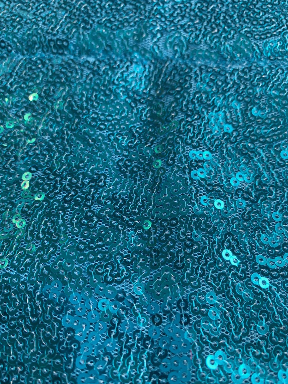 3MM Turquoise Mini Sequin Fabric By The Yard - 53/54â€ - Click Image to Close