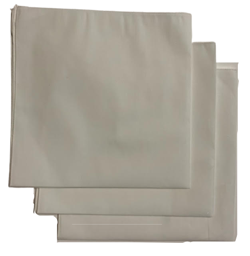 Made in the USA Solid White Bandanas 3 Pk, 22" x 22" Cotton