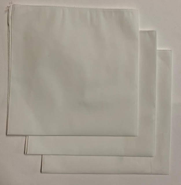 Made in the USA Solid White Bandanas 3 Pk, 22" x 22" Cotton