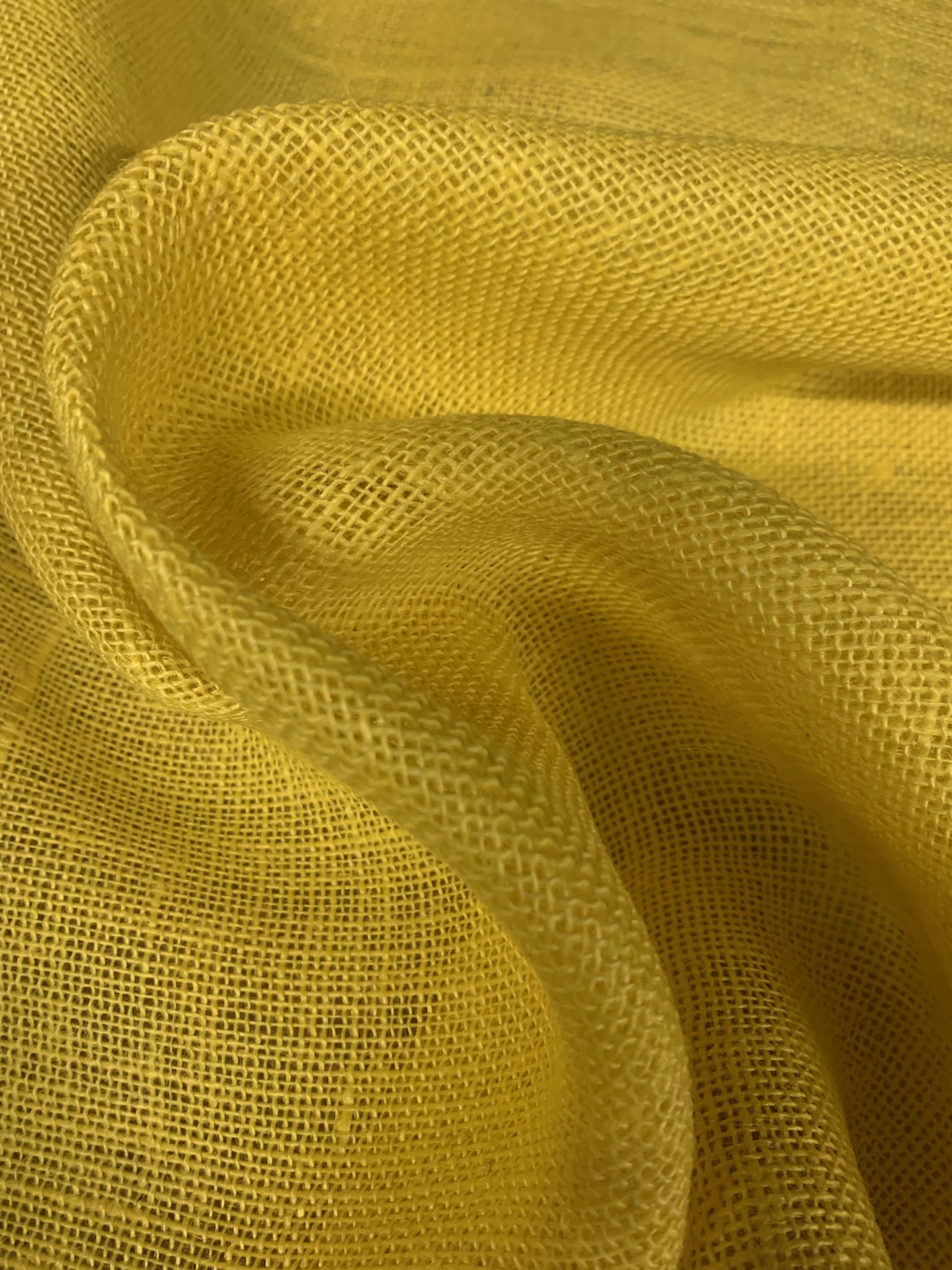 45/48" Wide Yellow Burlap By The Yard - Click Image to Close