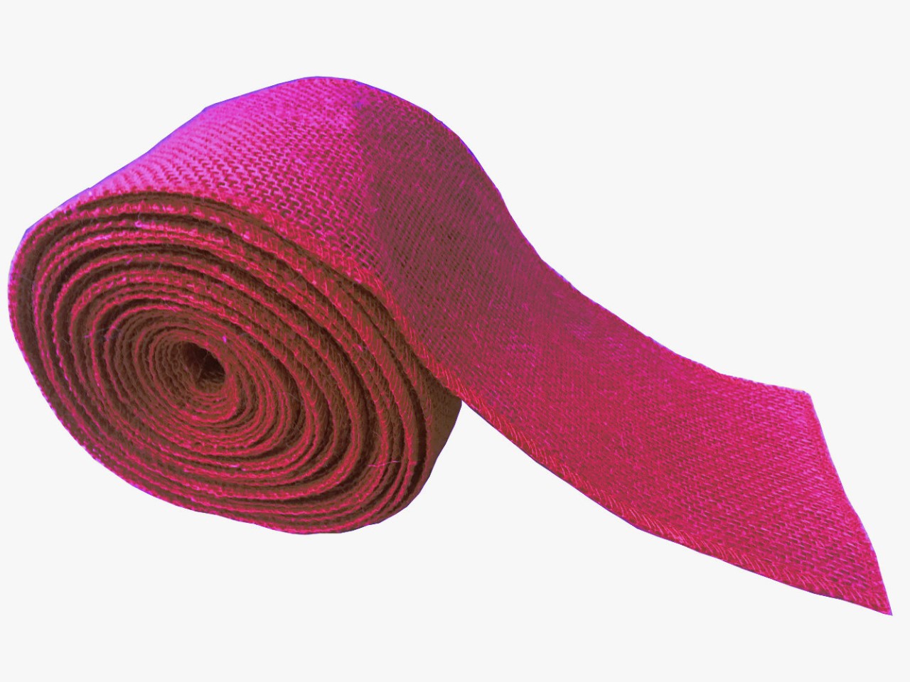 4" Fuchsia Burlap Ribbon - 10 Yards (Sewn Edges) Made in USA - Click Image to Close