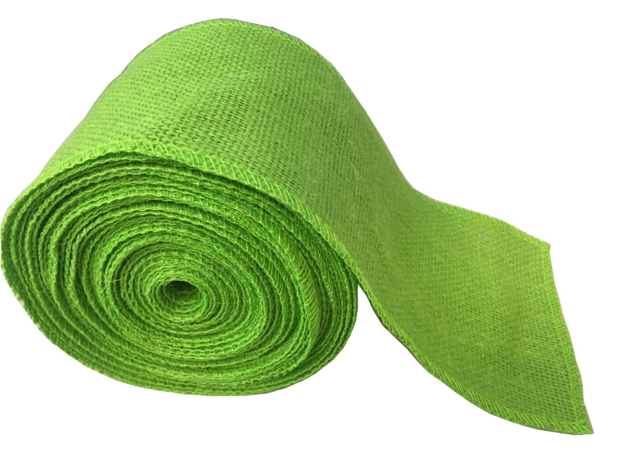 4" Lime Burlap Ribbon - 10 Yards (Sewn Edges) Made in USA - Click Image to Close
