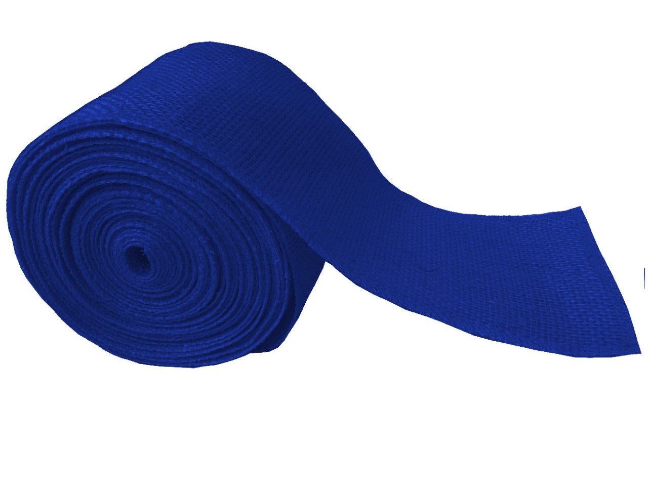 4" Royal Blue Burlap Ribbon - 10 Yards (Sewn Edges)Made in USA - Click Image to Close
