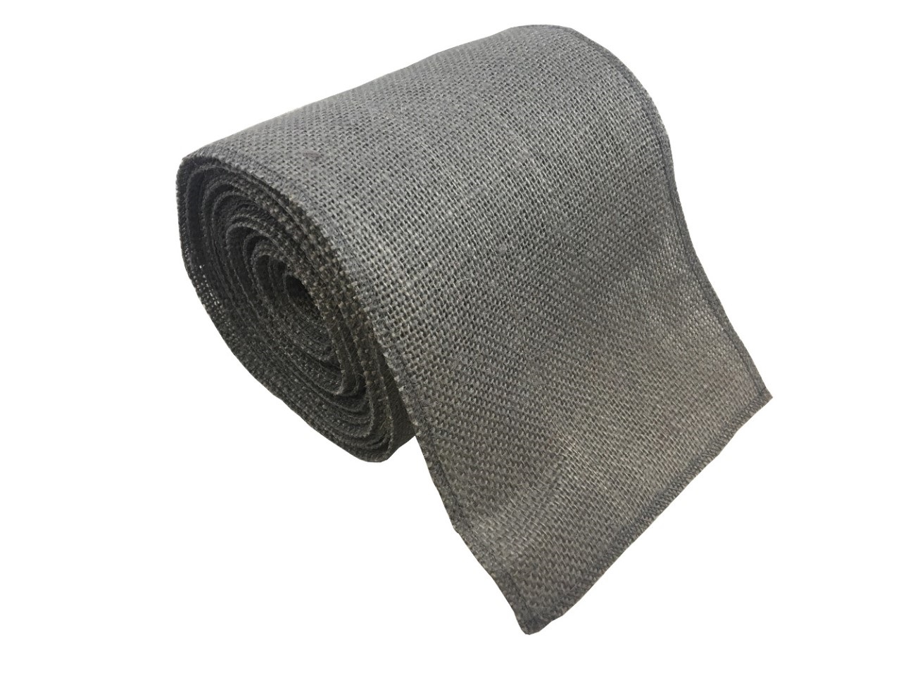 6" Charcoal Grey Burlap Ribbon - 10 Yards (Serged) Made in USA