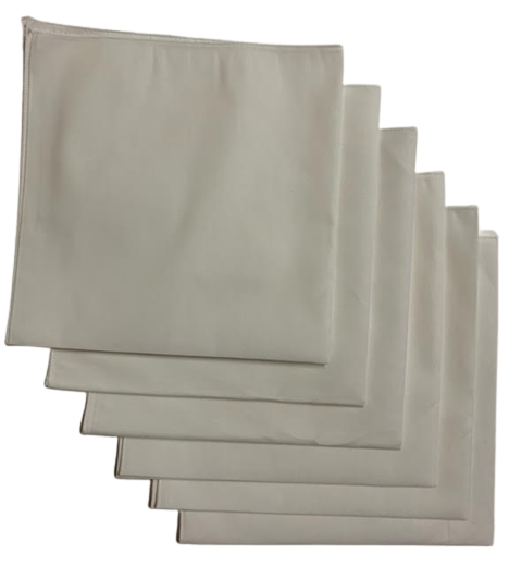 Made in the USA Solid White Bandanas 6 Pk, 22" x 22" Cotton
