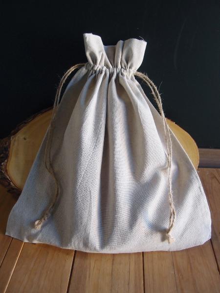 Linen Favor Bag 12" x 14" with Jute Draw (12 Pack)