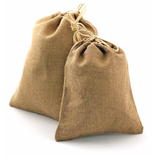 8" x 10" Natural Burlap Bag with Drawstring (12/pk)
