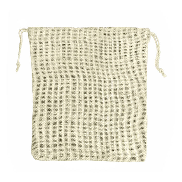 10 x 12 Ivory Burlap Bag with Drawstring (10/pk)