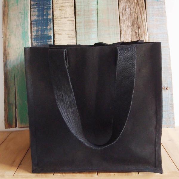 12"W x 12"W x 7.75"D Black Canvas Tote Bag