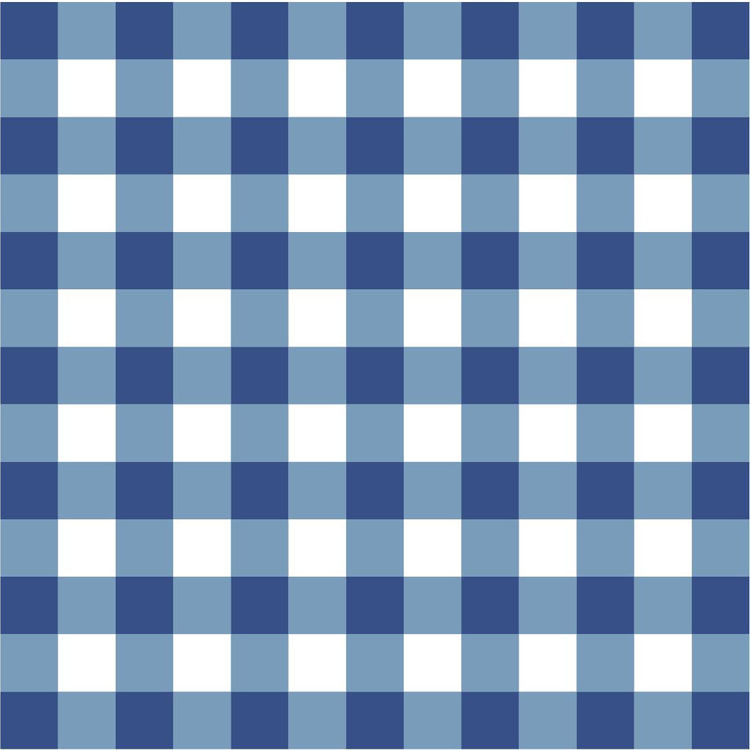 54" Blue Chex Gingham Vinyl with Felt Back - By The Yard
