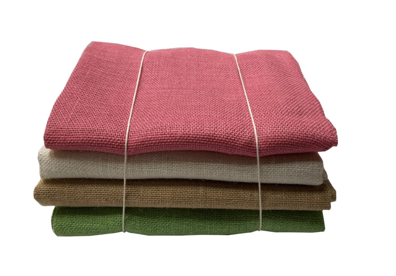 4 Pack Colored Burlap Bundle 2 Yards Per Color GREEN,NT,WH,PINK - Click Image to Close