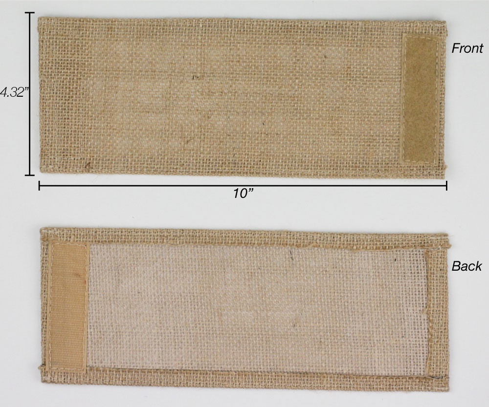 Burlap Wrap with Velcro and Laminate Back 4.3â€ x 10â€ - Click Image to Close