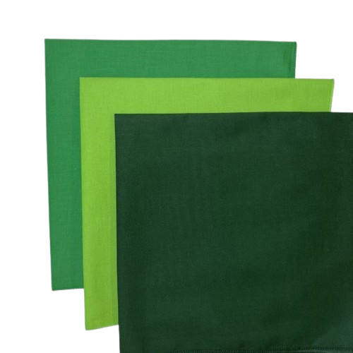 (image for) USA Made Solid Color Bandanas 3Pk 100% Cotton - Kelly Green, Lime, Forest Green 22" x 22"