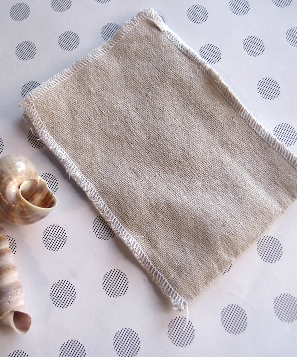 3.5" x 5" Linen Pouch Bags with White Serged Edges (12 Pk)