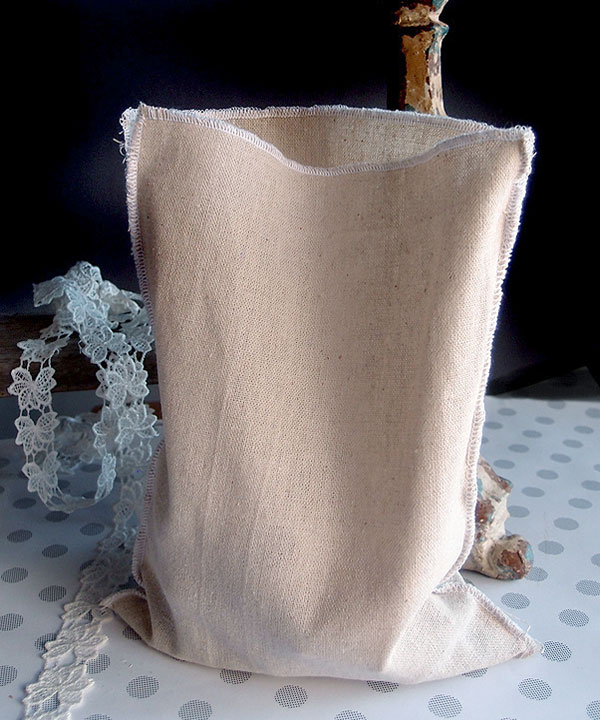 7 3/4" x 10" Linen Pouch Bags with White Serged Edges -12 Pack