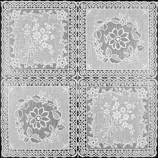 White Vinyl Lace with Lining - Per Yard (no felt back) 54" Wide