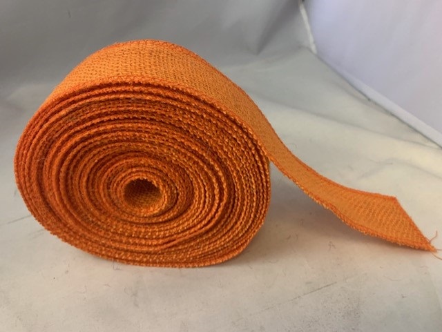 2" Orange Burlap Ribbon - 10 Yards (Serged) Made in USA