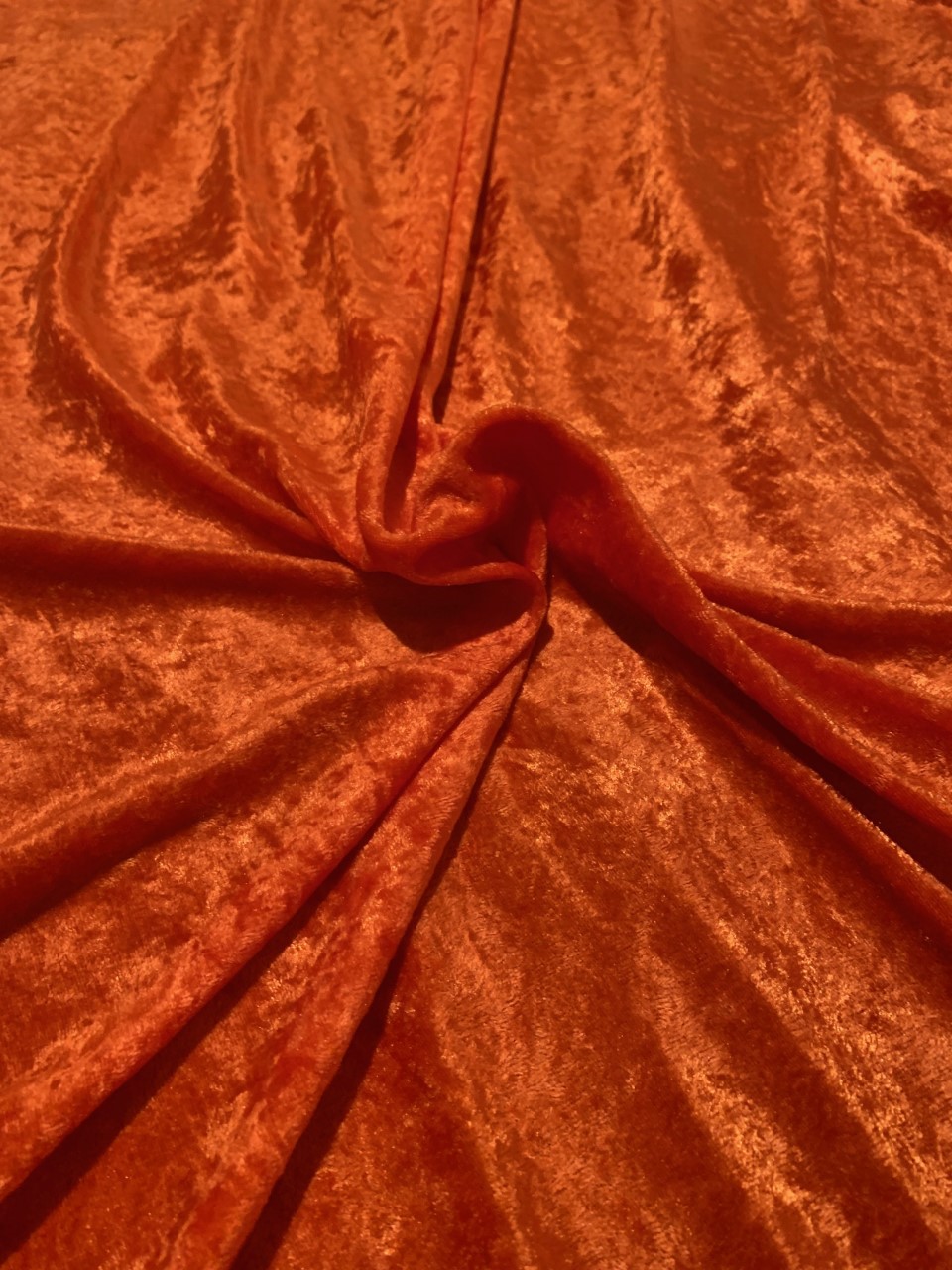 58" Orange Stretch Velour Fabric - By The Yard
