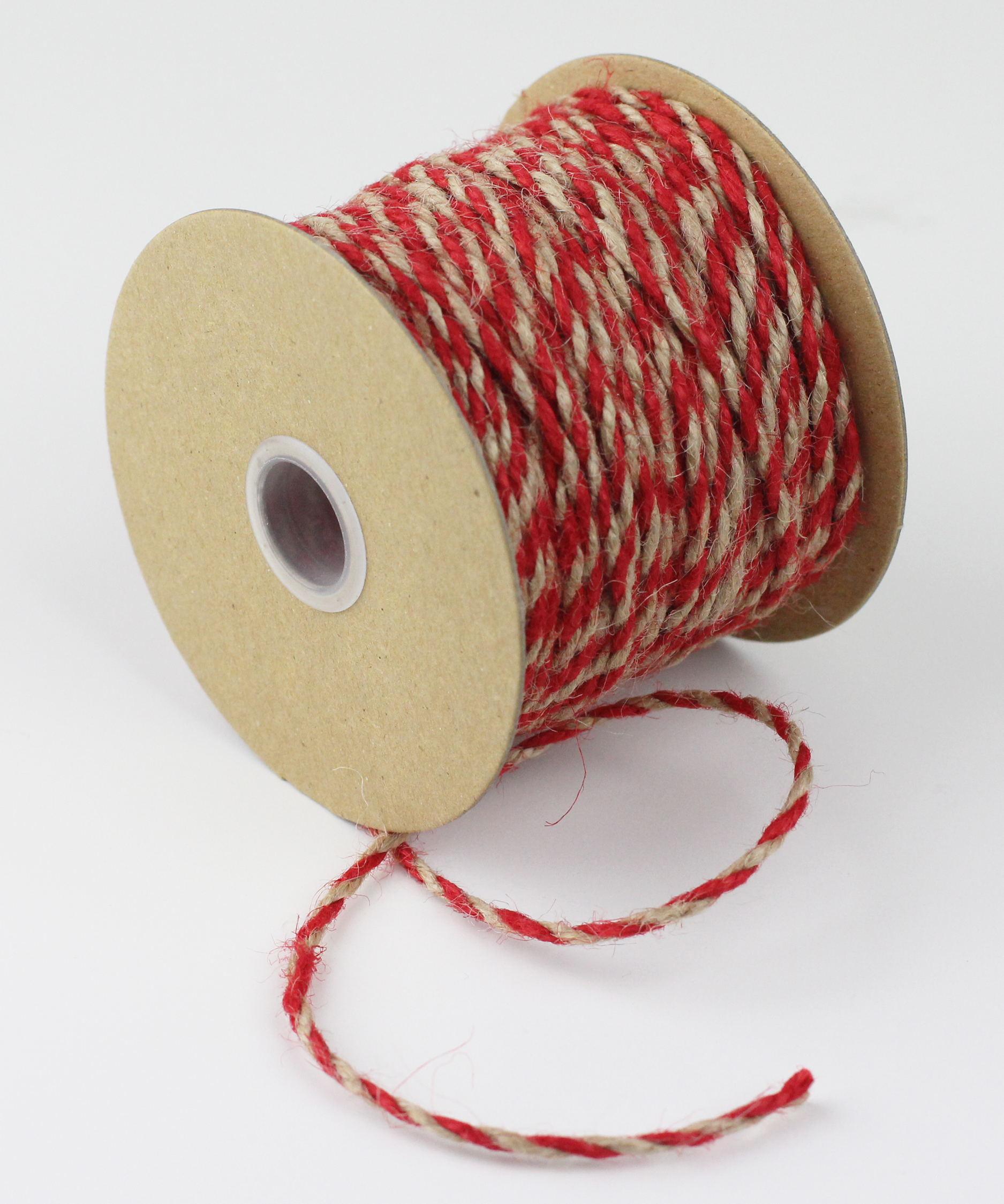 2.5 mm Red/Natural Jute Twine - 50 Yards
