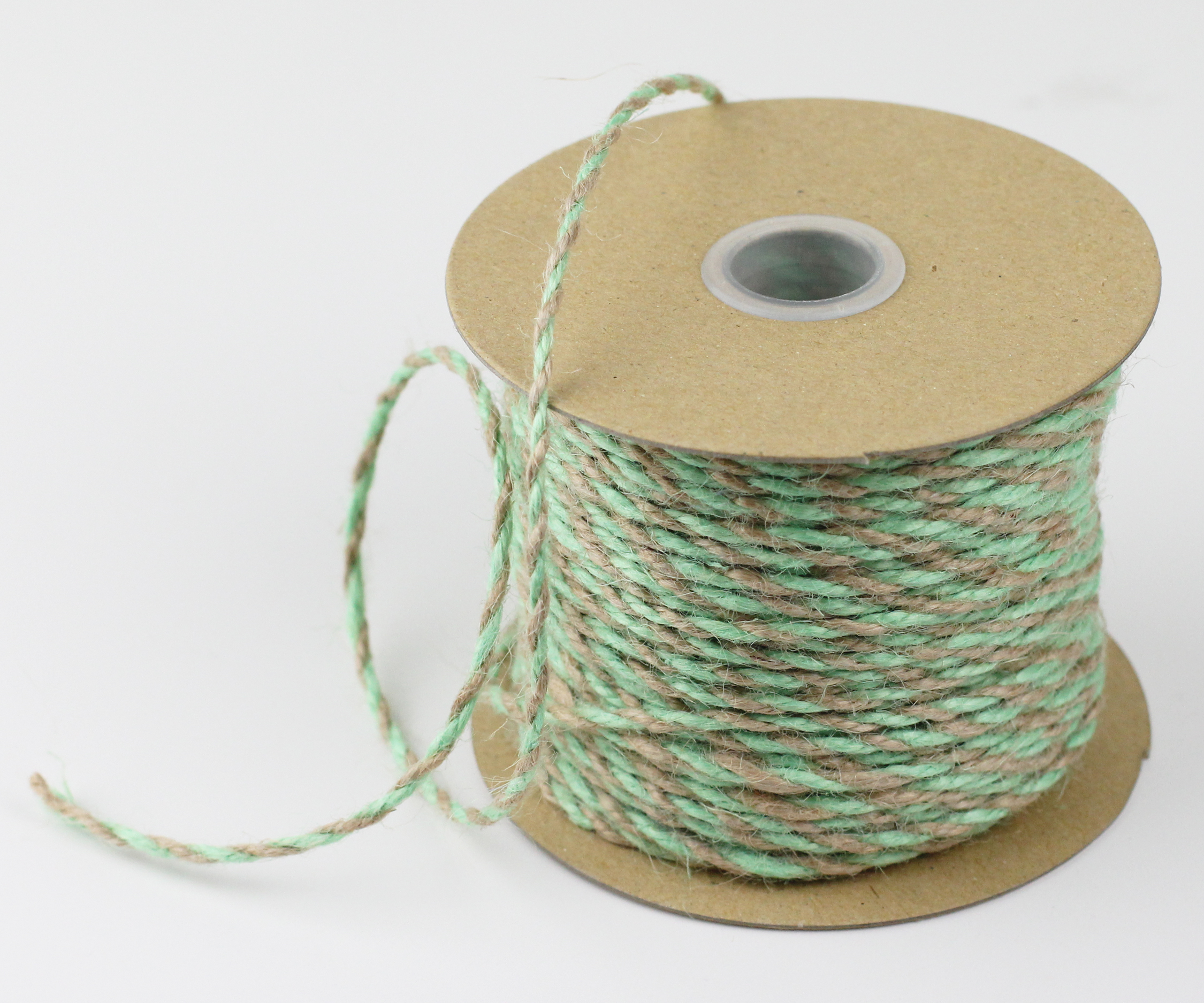 2.5 mm Mint/Natural Jute Twine - 50 Yards - Click Image to Close