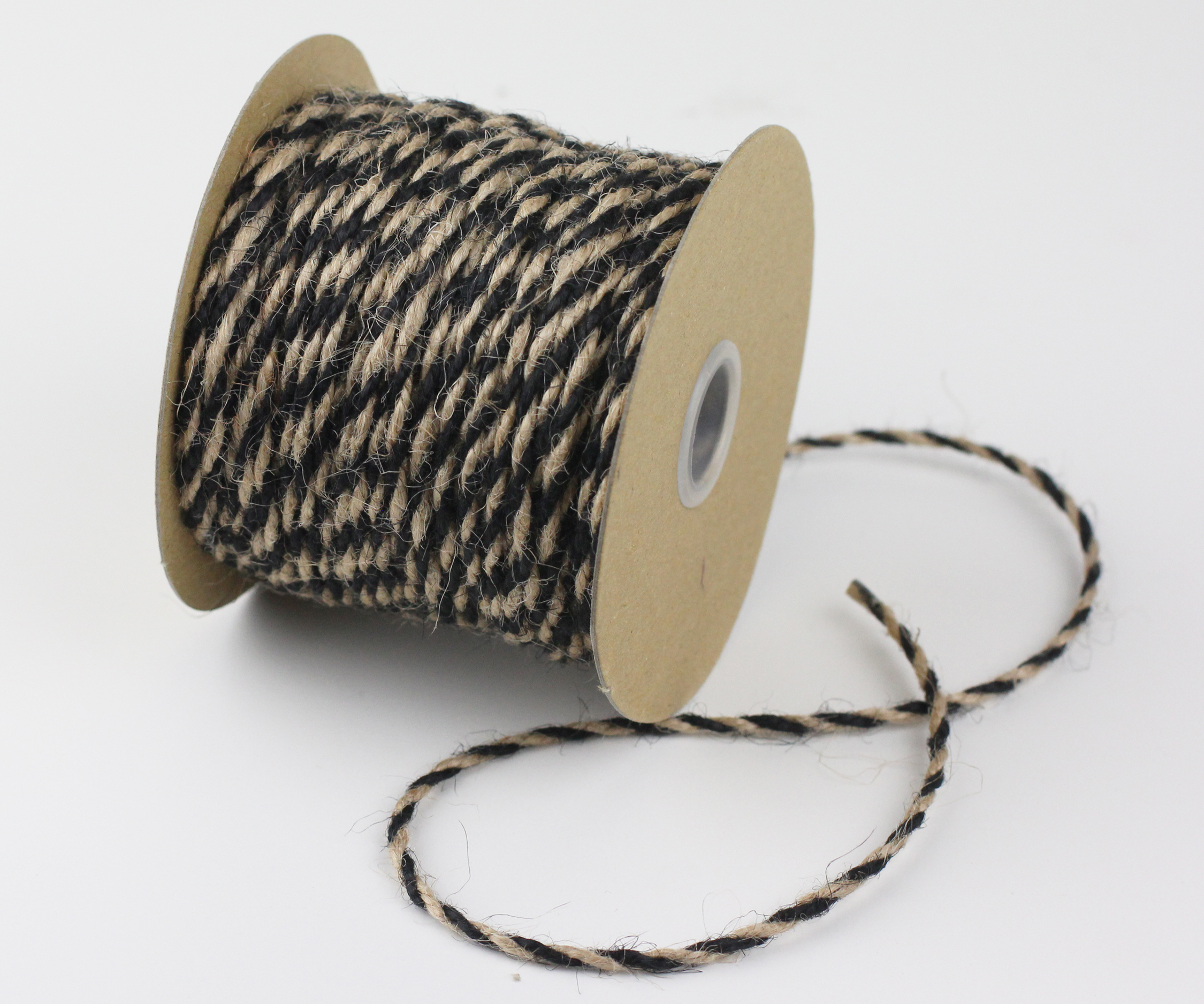 2.5 mm Black/Natural Jute Twine - 50 Yards - Click Image to Close