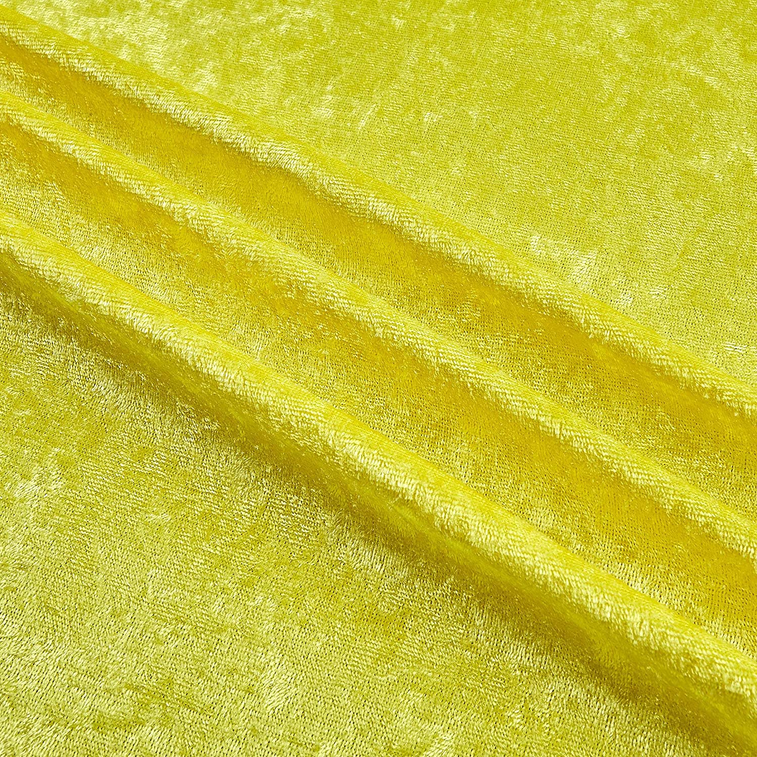 58" Yellow Stretch Velour Fabric - By The Yard