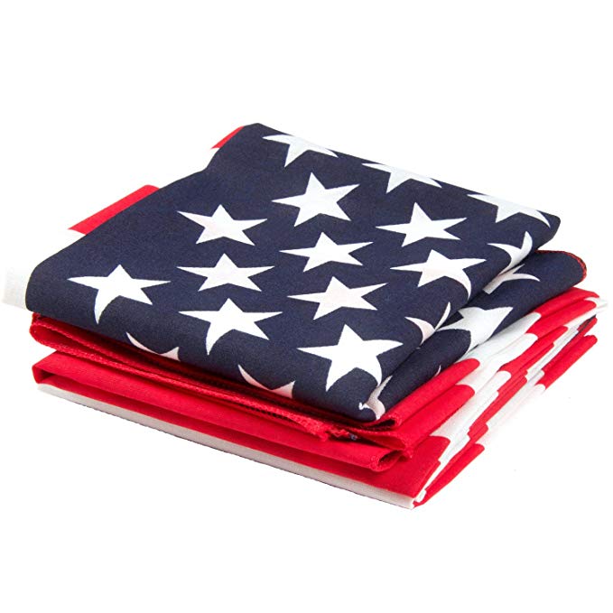 American Flag Bandanas - Made in the USA 22" x 22" (12 Pk)