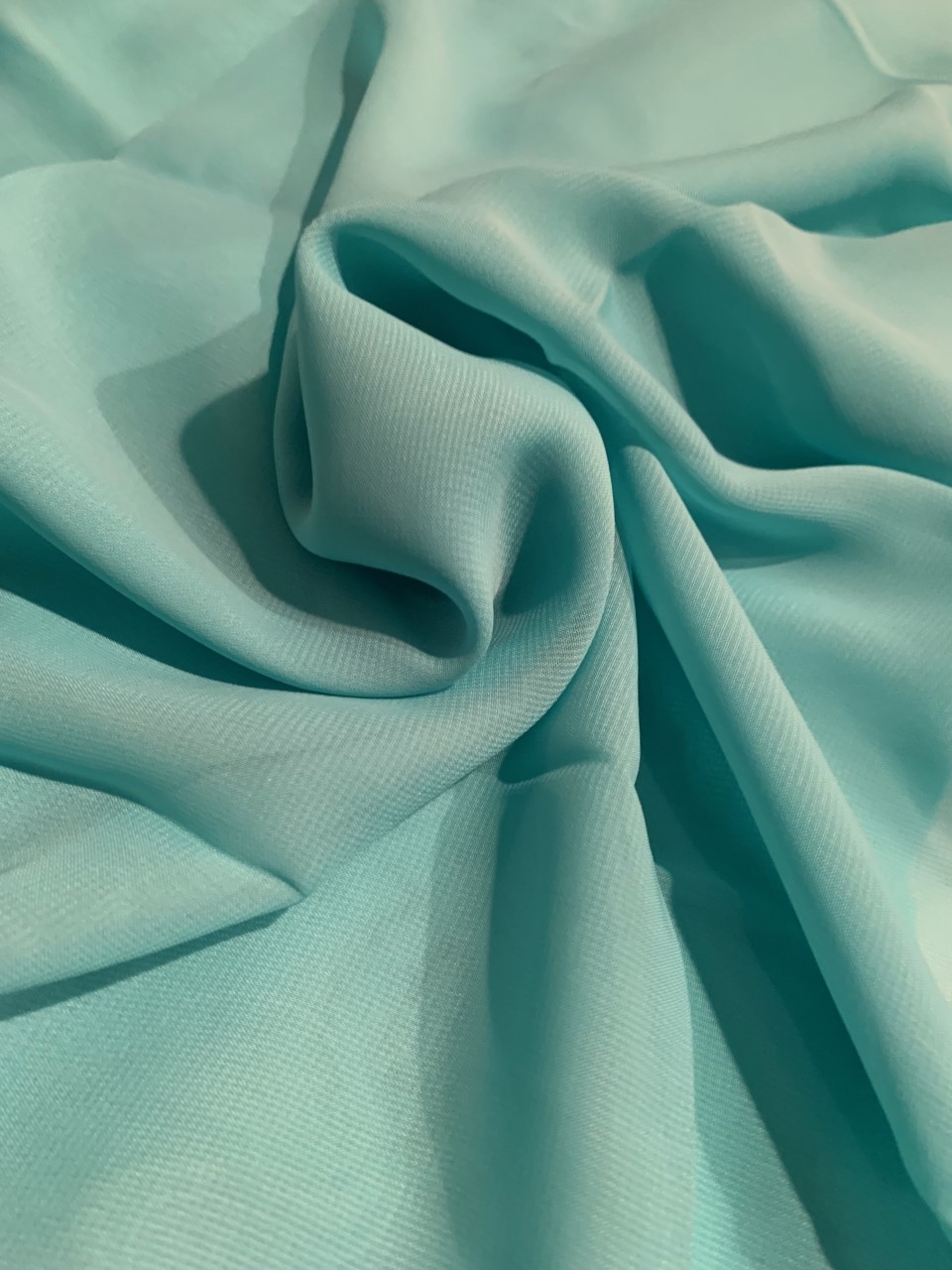58" Aqua Chiffon Fabric By The Yard - Polyester - Click Image to Close