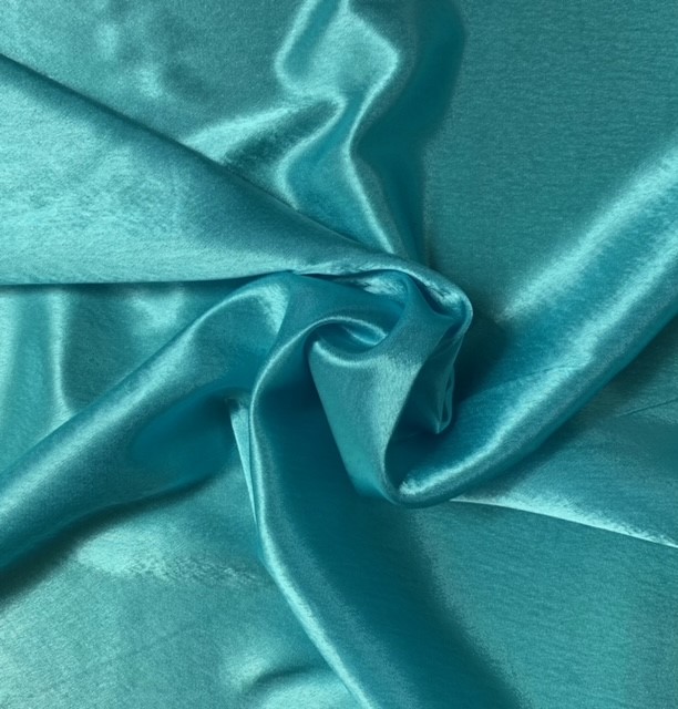 58/60 Aqua Crepe Back Satin Fabric By The Yard - 100% Polyester - Click Image to Close