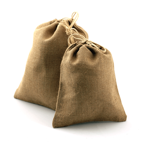 10" x 14" Natural Burlap Bags with Drawstring (10/pk) - Click Image to Close