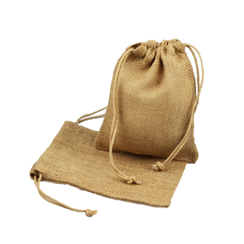 5" x 7" Natural Burlap Bag with Drawstring (12/pk) - Click Image to Close