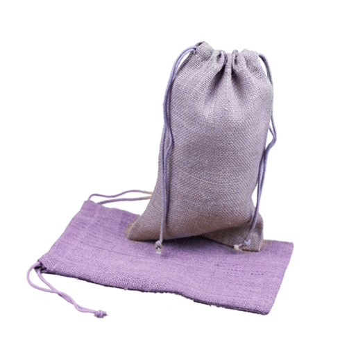 6" x 10" Lavender Burlap Bag with Drawstring (12/pk)