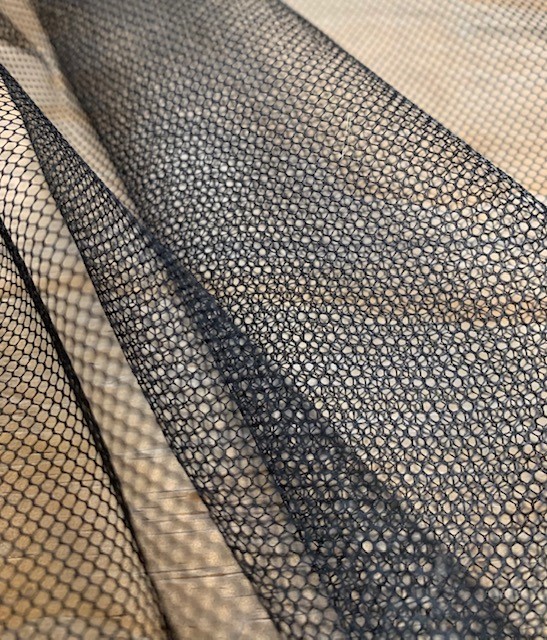 58/60" Black Hard Net Crinoline Fabric Per Yard 100% Polyester