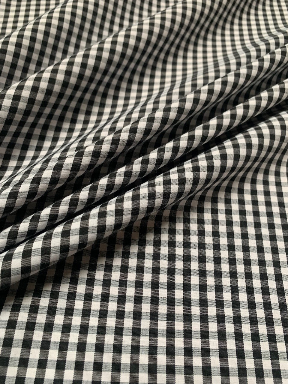 1/8" Black Gingham Fabric 60"Wide By The Yard Poly Cotton Blend