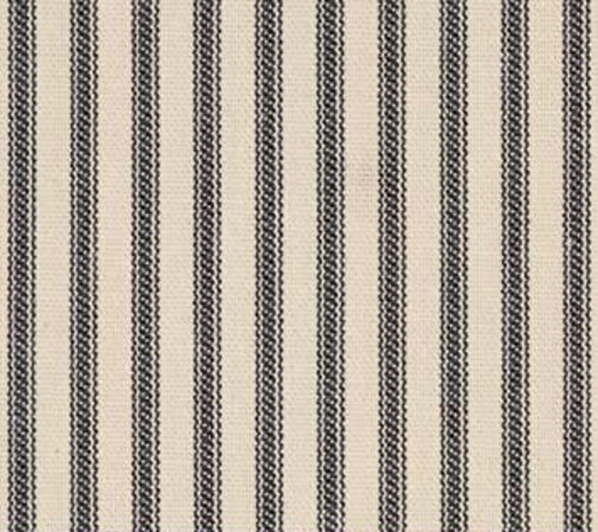 54" Black Stripe Ticking Fabric - Per Yard