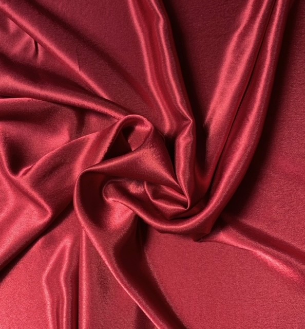58/60 Burgundy Crepe Back Satin Fabric Per Yard - 100% Polyester