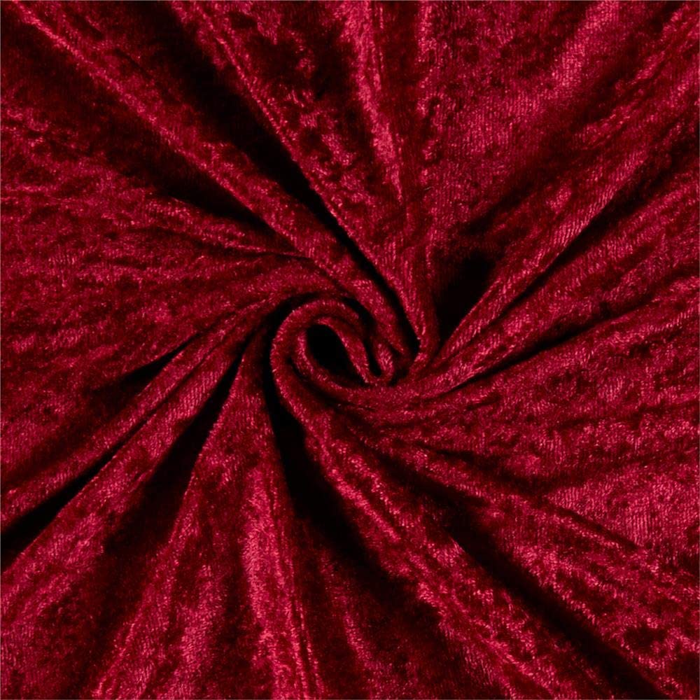 58" Burgundy Stretch Velour Fabric - By The Yard
