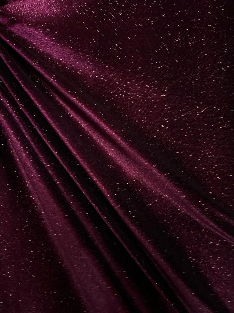58/60" Burgundy Glitter Stretch Velvet Fabric - By The Yard