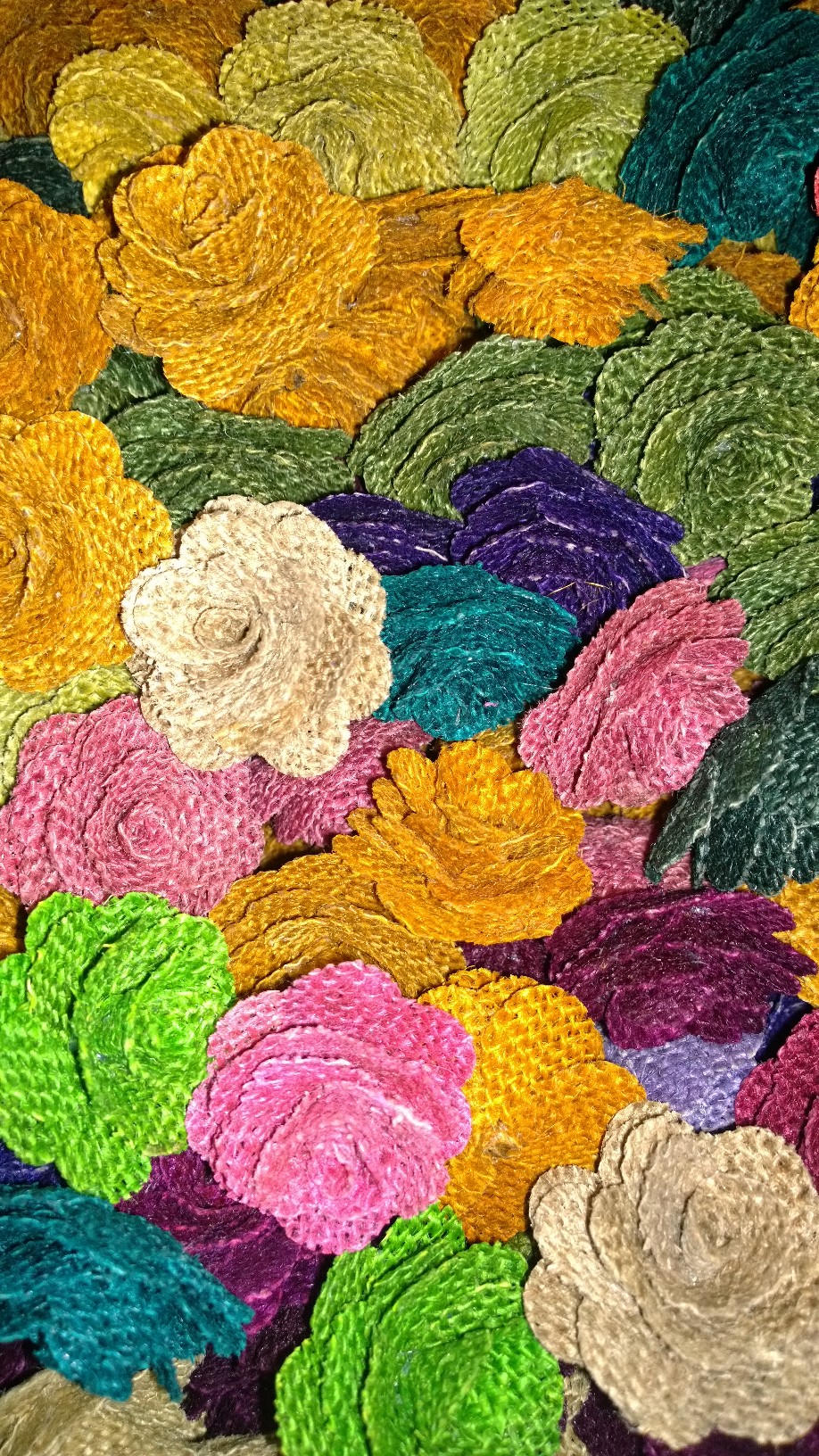 Burlap Flowers Color Assortment - (12 Pack) - Click Image to Close