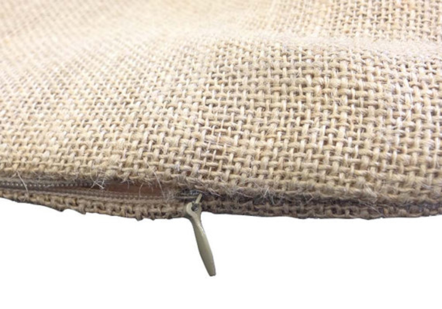 Burlap Bolster Cover with Zipper - 7" x 17"