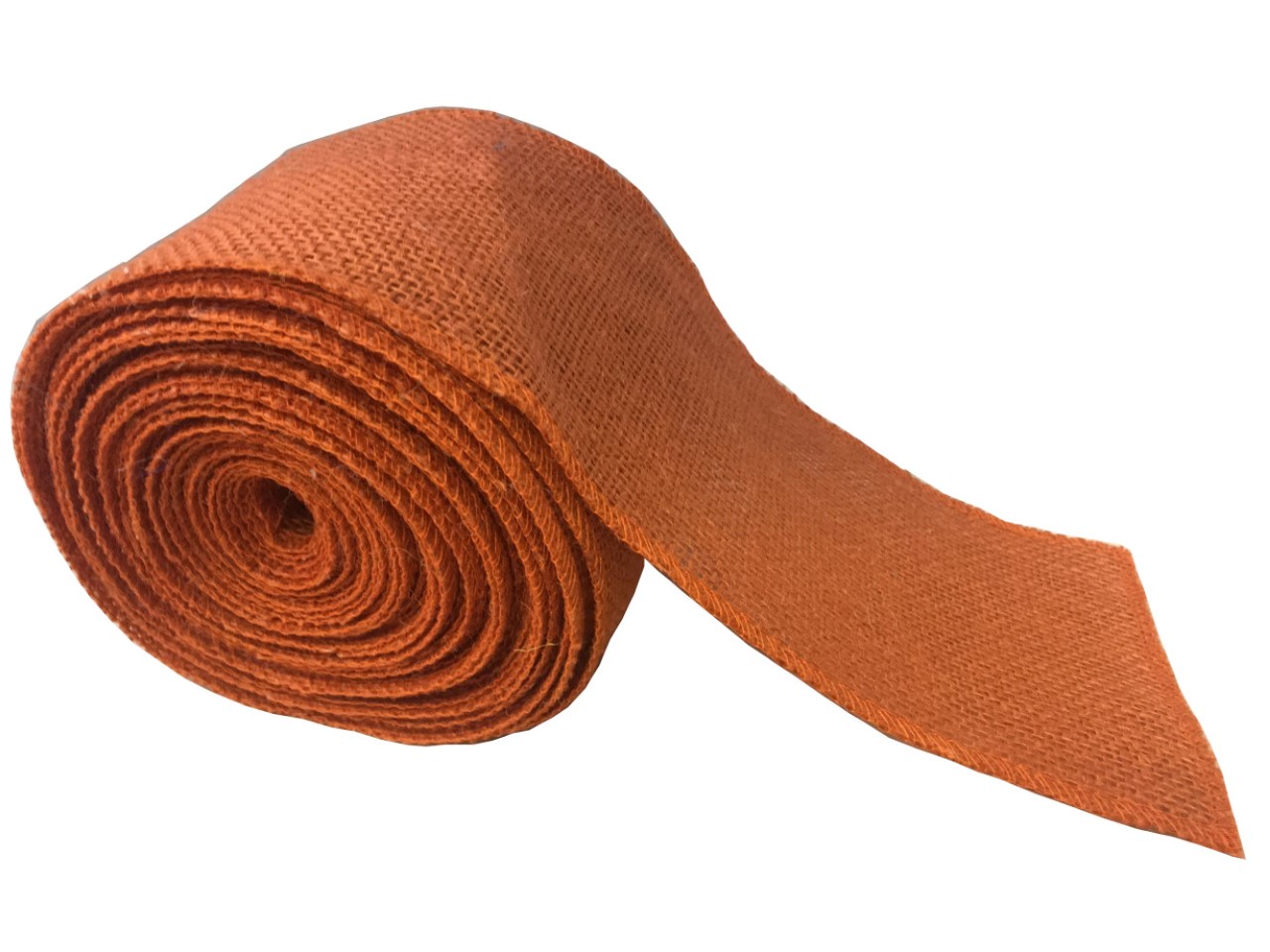 4" Burnt Sienna Burlap Ribbon - 10 Yards (Sewn Edges)Made in USA - Click Image to Close