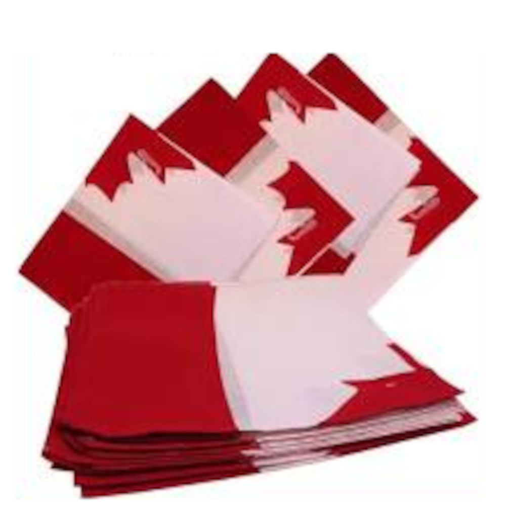 Canadian Flag Bandanas - 12 Pack 22" X 22" 100% Cotton